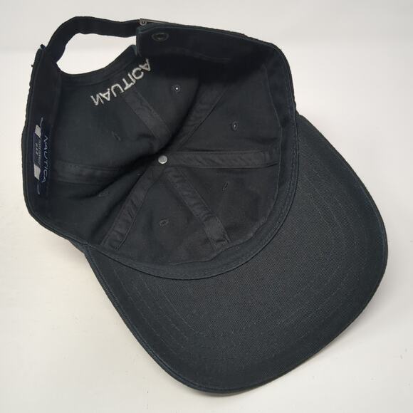 Nautica Slideback Baseball Hat Black One Size Embroidered Adjustable - Picture 7 of 9